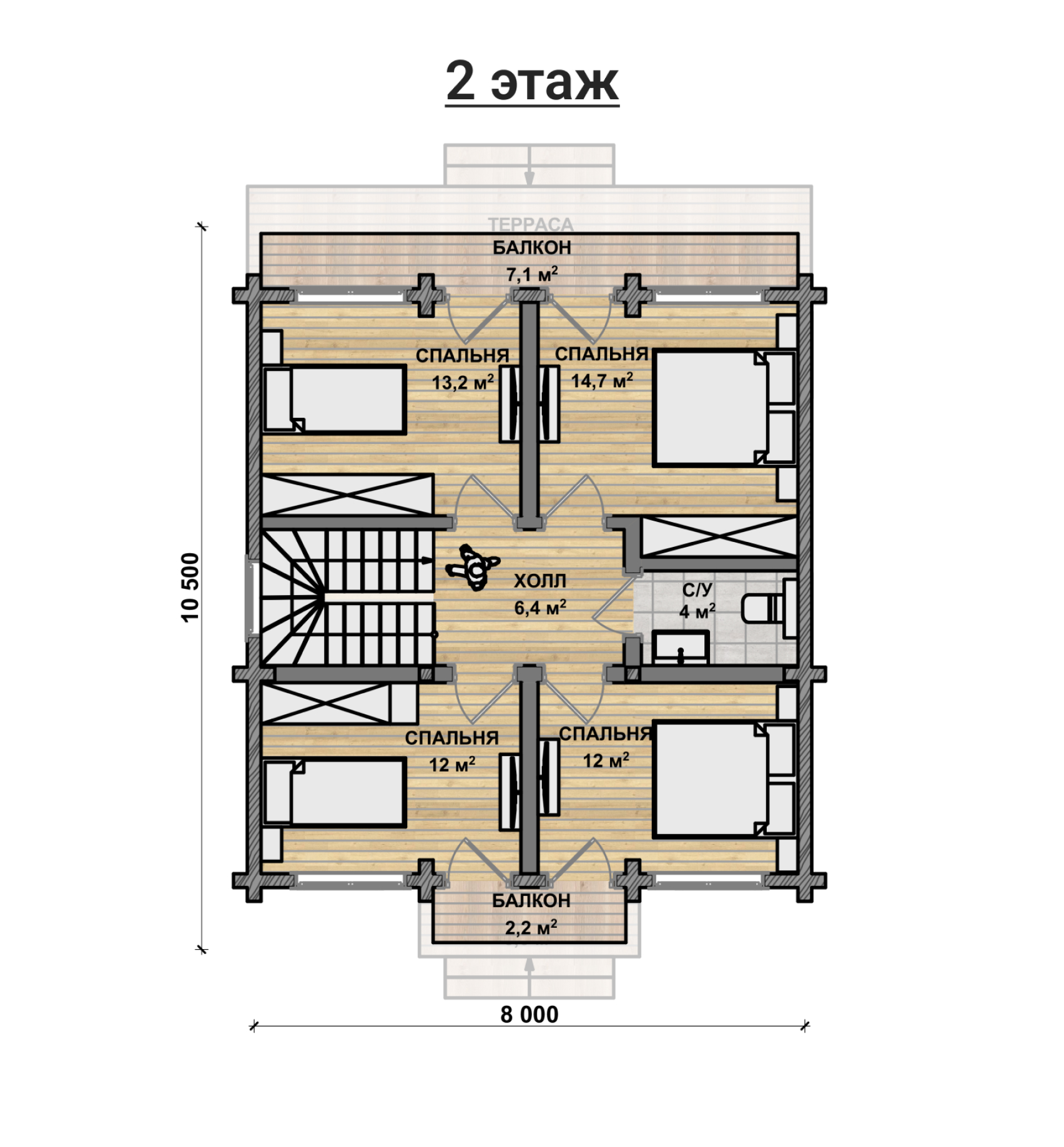 Дом из профилированного бруса VZ-3016