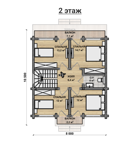 Дом из профилированного бруса VZ-3016