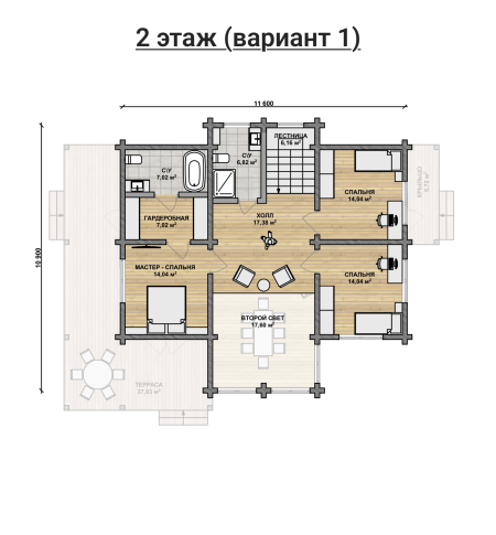 Дом из профилированного бруса VZ-323